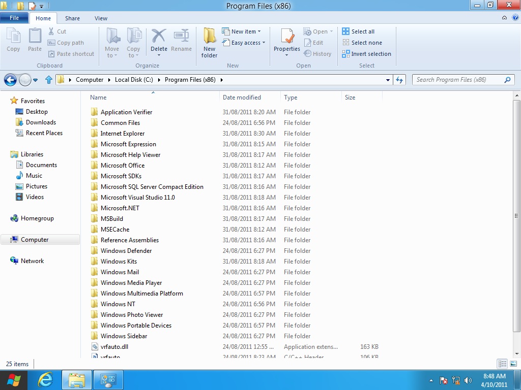 Windows 8 Screenshot Explorer Ribbon