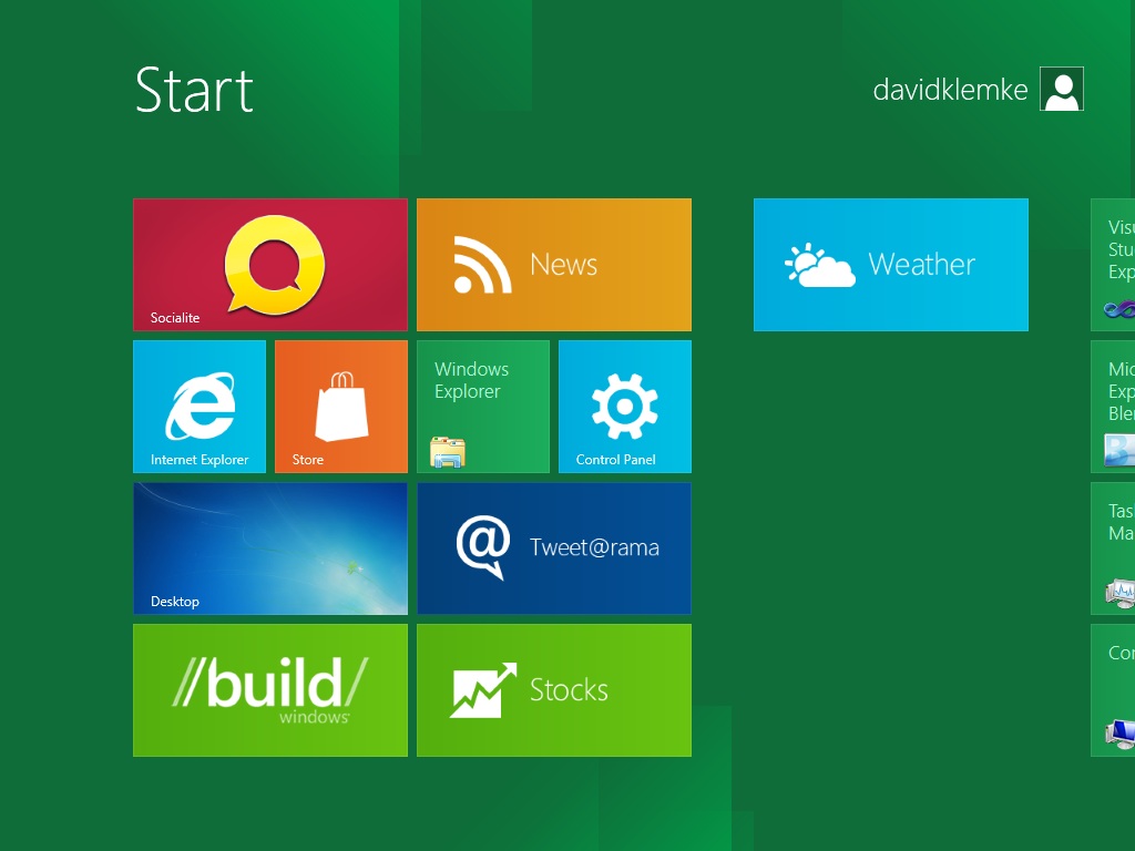 Windows 8 Screenshot Start